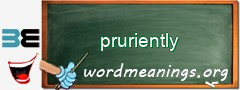 WordMeaning blackboard for pruriently